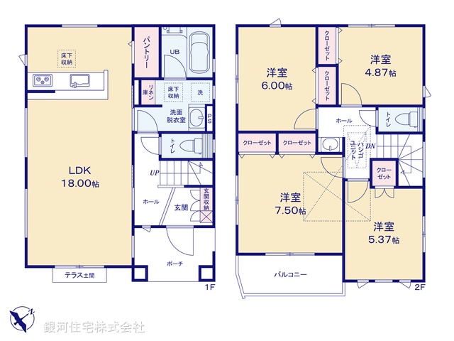 G00393664 神奈川県横浜市磯子区岡村１丁目 新築一戸建て 4780万円【間取図】