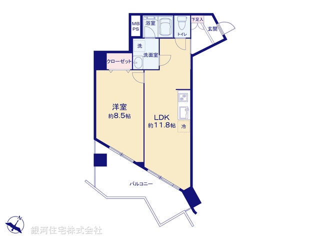 G00393686 東京都渋谷区代々木４丁目 中古マンション 6690万円【間取図】