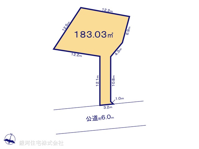G00393697 埼玉県北足立郡伊奈町本町２丁目 土地 1380万円【区画図】