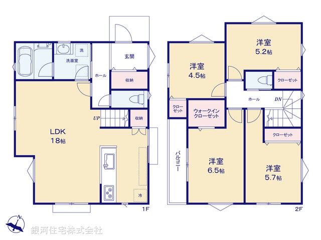 G00393780 神奈川県横浜市戸塚区上柏尾町 新築一戸建て 4780万円【間取図】