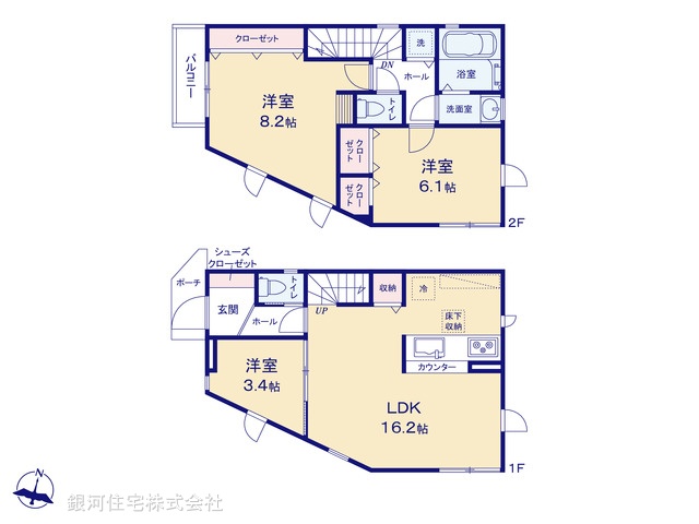 G00393786 神奈川県横浜市南区大岡１丁目 新築一戸建て 3980万円【間取図】