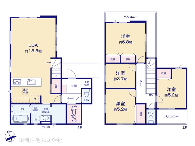 G00393805 埼玉県越谷市宮本町５丁目 新築一戸建て 4799万円【間取図】