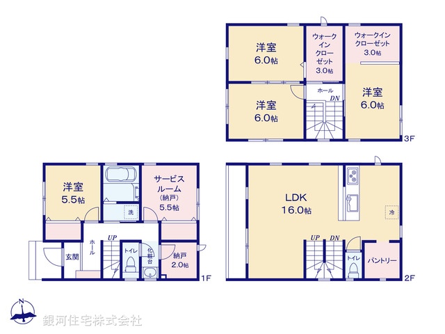 G00393831 神奈川県横浜市戸塚区上矢部町 新築一戸建て 4480万円【間取図】