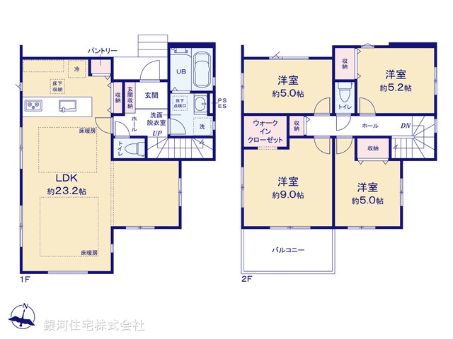 G00393895 神奈川県横浜市瀬谷区阿久和東３丁目 新築一戸建て 5999万円【間取図】