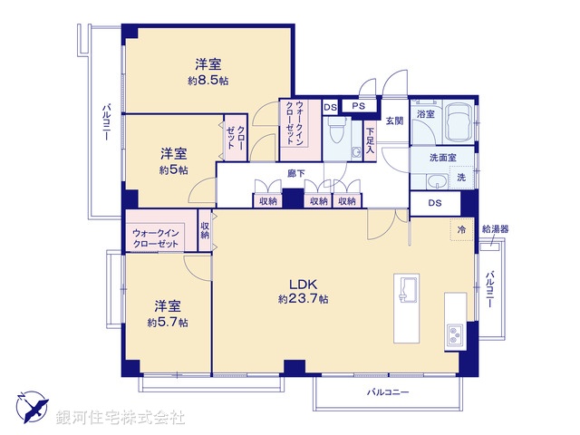 G00394051 東京都渋谷区東１丁目 中古マンション 1億3500万円【間取図】