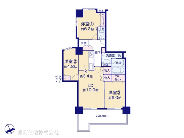 G00394115 埼玉県所沢市元町 中古マンション 5680万円【間取図】