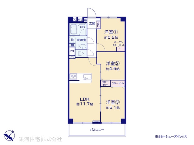 G00394118 神奈川県横浜市西区宮ヶ谷 中古マンション 2799万円【間取図】