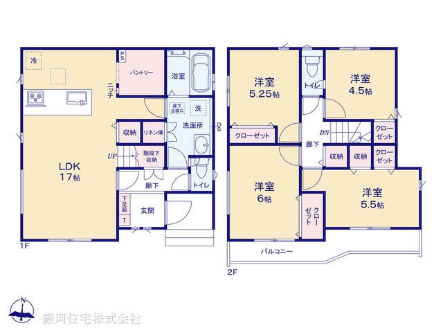 G00394146 神奈川県相模原市中央区淵野辺本町１丁目 新築一戸建て 4480万円【間取図】