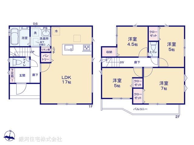 G00394155 神奈川県相模原市中央区淵野辺本町１丁目 新築一戸建て 4480万円【間取図】