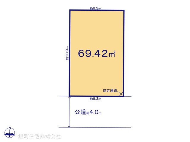 G00394205 千葉県船橋市山手２丁目 土地 3699万円【区画図】