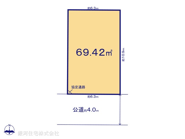 G00394206 千葉県船橋市山手２丁目 土地 3699万円【区画図】
