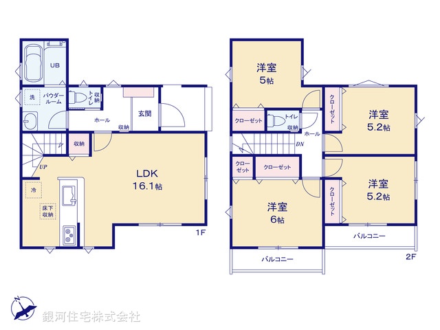 G00394246 神奈川県横浜市泉区和泉中央南２丁目 新築一戸建て 5799万円【間取図】