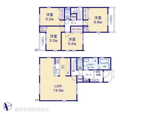 G00394265 神奈川県座間市相武台１丁目 新築一戸建て 4899万円【間取図】