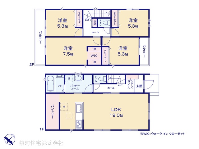 G00394280 神奈川県相模原市中央区上溝４丁目 新築一戸建て 3890万円【間取図】