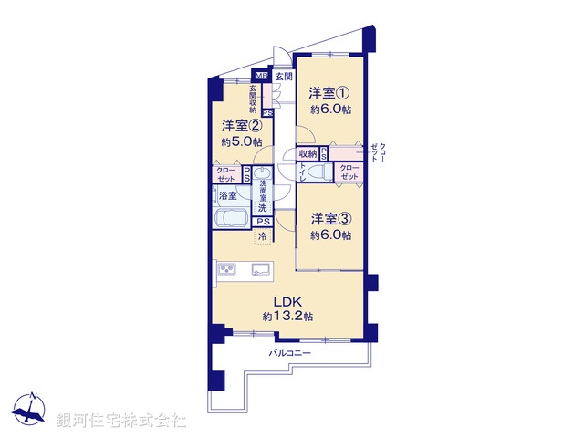 G00394287 神奈川県藤沢市片瀬海岸１丁目 中古マンション 5199万円【間取図】
