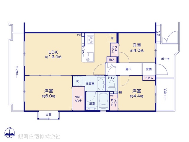 G00394298 神奈川県横浜市神奈川区西寺尾３丁目 中古マンション 2499万円【間取図】