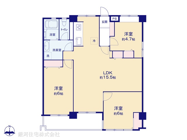 G00394299 神奈川県横浜市港南区野庭町 中古マンション 2490万円【間取図】