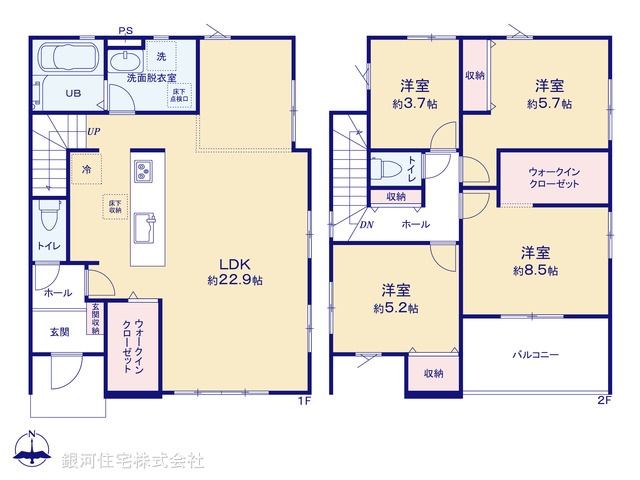 G00394316 神奈川県平塚市御殿４丁目 新築一戸建て 3999万円【間取図】