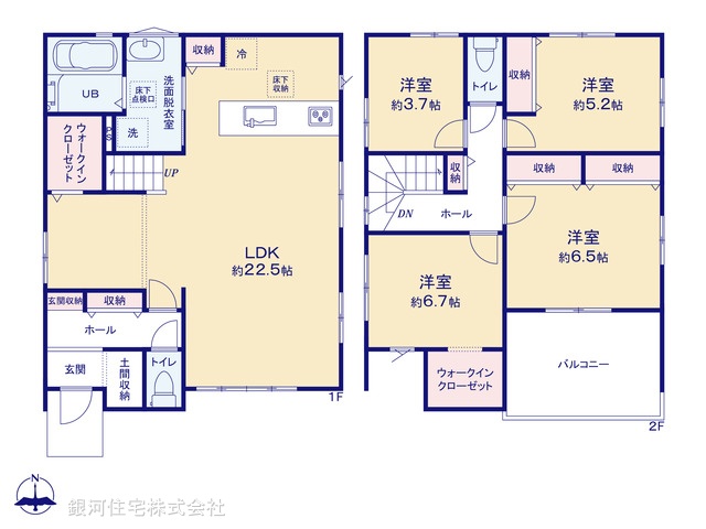 G00394318 神奈川県平塚市御殿４丁目 新築一戸建て 3699万円【間取図】