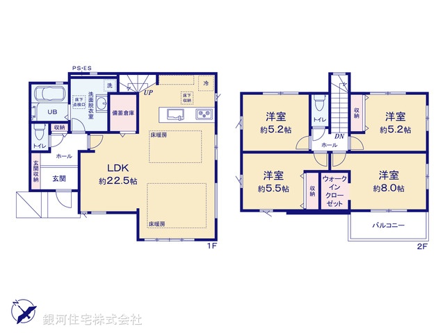 G00394324 神奈川県川崎市多摩区寺尾台１丁目 新築一戸建て 6999万円【間取図】