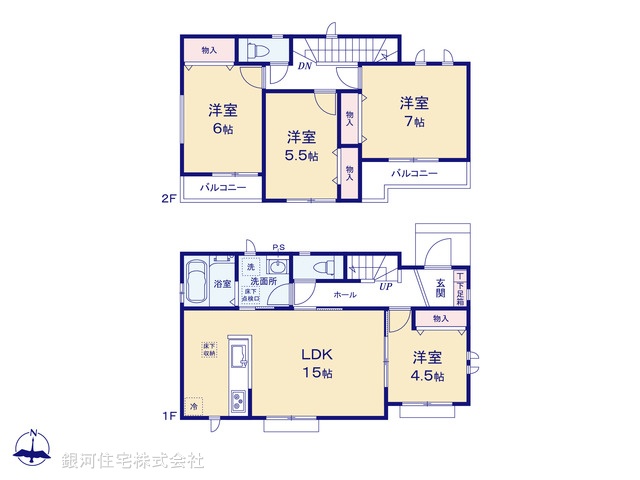 G00394348 埼玉県川口市大字源左衛門新田 新築一戸建て 3390万円【間取図】