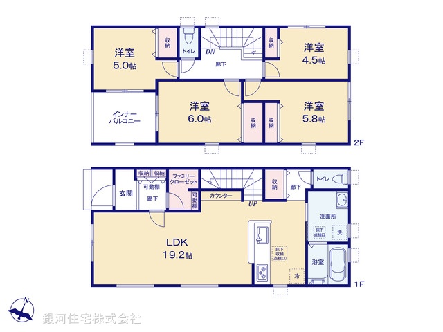 G00394423 埼玉県北葛飾郡松伏町大字松伏 新築一戸建て 3080万円【間取図】