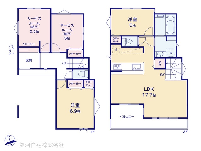 G00394442 埼玉県戸田市下戸田２丁目 新築一戸建て 6270万円【間取図】