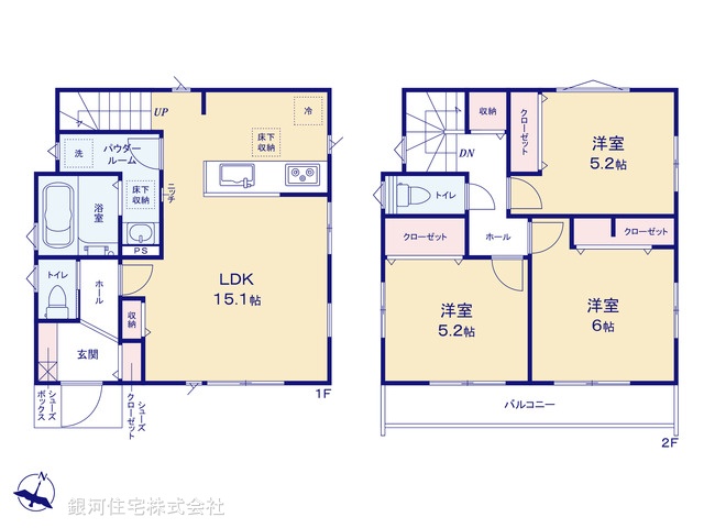 G00394451 神奈川県横須賀市汐見台３丁目 新築一戸建て 3080万円【間取図】