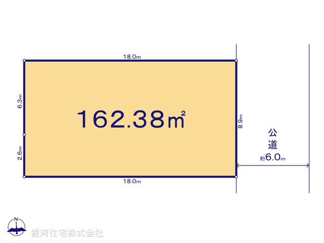 G00394508 神奈川県大和市渋谷５丁目 土地 5780万円【区画図】