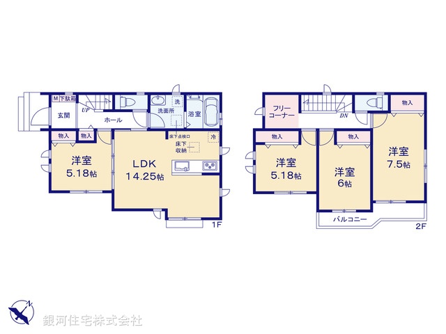 G00394528 埼玉県川口市上青木６丁目 新築一戸建て 4790万円【間取図】