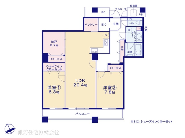 G00394584 東京都中央区晴海１丁目 中古マンション 1億5280万円【間取図】
