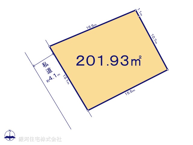 G00394607 千葉県鎌ヶ谷市南鎌ヶ谷１丁目 土地 915万円【区画図】