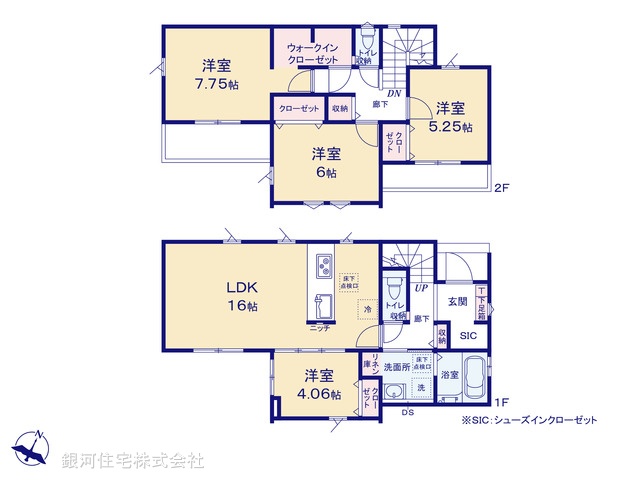 G00394612 埼玉県春日部市粕壁東６丁目 新築一戸建て 3499万円【間取図】