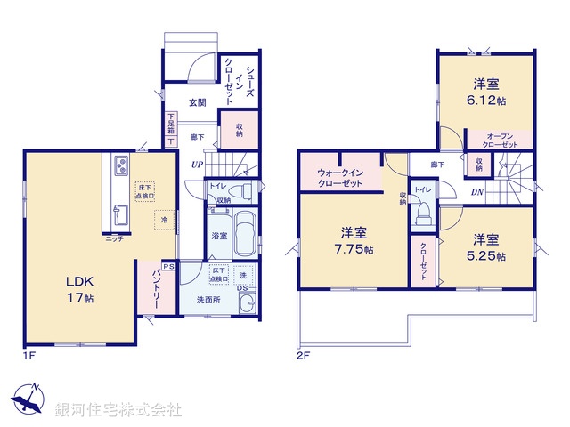 G00394615 埼玉県春日部市粕壁東６丁目 新築一戸建て 3799万円【間取図】