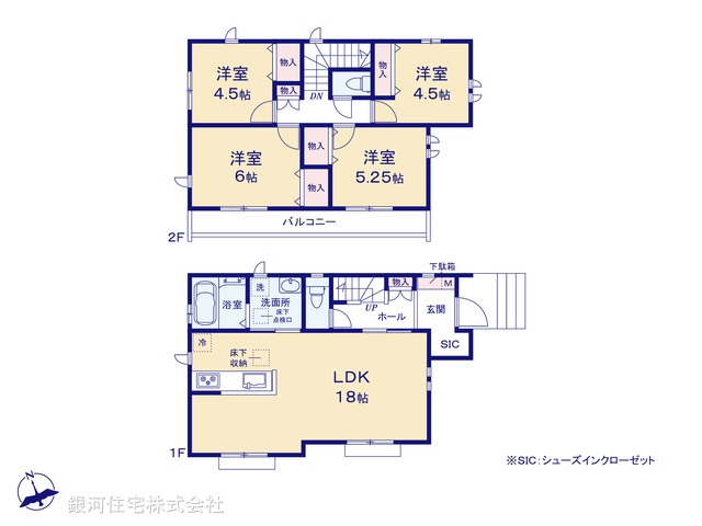 G00394670 東京都日野市神明２丁目 新築一戸建て 5290万円【間取図】