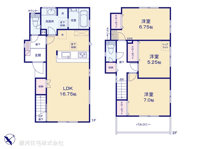 G00394694 埼玉県久喜市大字西 新築一戸建て 3498万円【間取図】