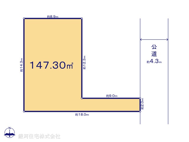 G00394703 神奈川県平塚市徳延 土地 1340万円【区画図】