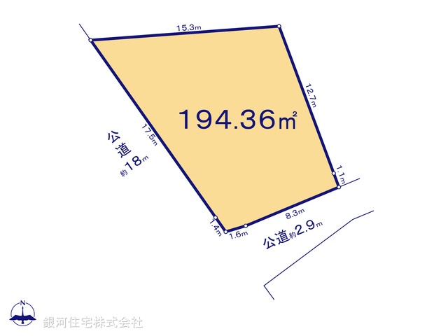 G00394735 埼玉県鴻巣市原馬室 土地 2699万円【区画図】