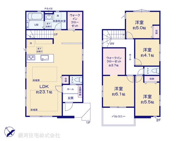 G00394740 千葉県松戸市八ヶ崎１丁目 新築一戸建て 6399万円【間取図】