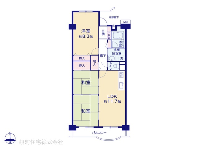 G00394766 千葉県松戸市新松戸北２丁目 中古マンション 1680万円【間取図】