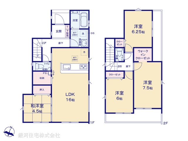 G00394772 千葉県松戸市常盤平２丁目 新築一戸建て 4990万円【間取図】