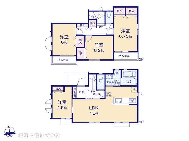 G00394802 千葉県市川市国分３丁目 新築一戸建て 4490万円【間取図】