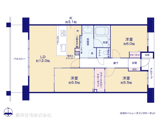 G00394841 神奈川県川崎市川崎区殿町１丁目 中古マンション 4290万円【間取図】