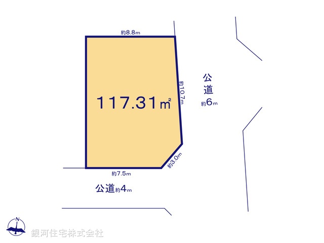 G00394870 東京都東大和市南街３丁目 土地(建築条件付土地) 3980万円【区画図】