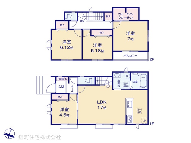 G00394946 千葉県松戸市八ヶ崎７丁目 新築一戸建て 4190万円【間取図】