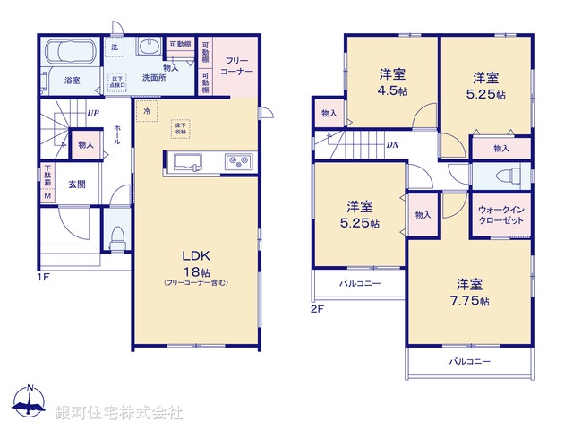 G00394959 千葉県松戸市八ヶ崎６丁目 新築一戸建て 4790万円【間取図】