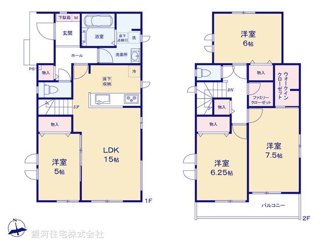 G00395002 千葉県松戸市西馬橋４丁目 新築一戸建て 4990万円【間取図】