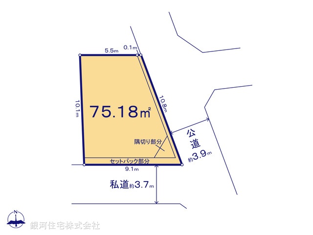 G00395144 東京都杉並区阿佐谷北３丁目 土地 6980万円【区画図】