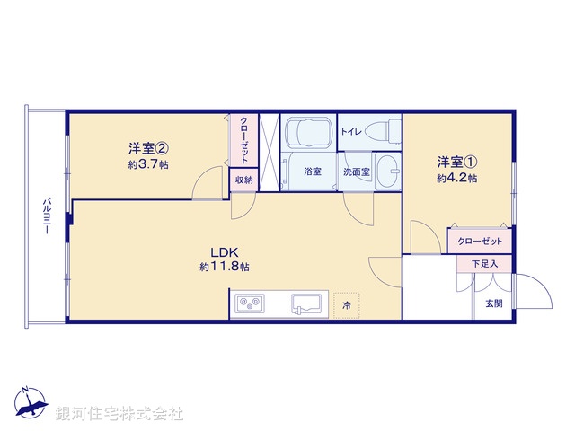 G00395165 東京都大田区蒲田１丁目 中古マンション 4490万円【間取図】