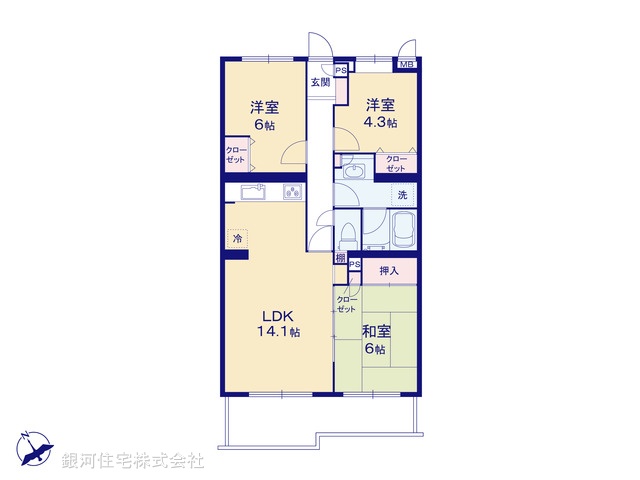 G00395167 神奈川県横浜市港北区小机町 中古マンション 2280万円【間取図】
